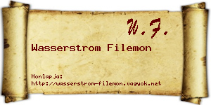 Wasserstrom Filemon névjegykártya