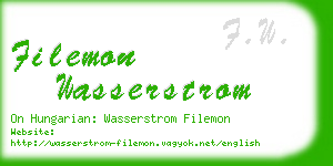 filemon wasserstrom business card